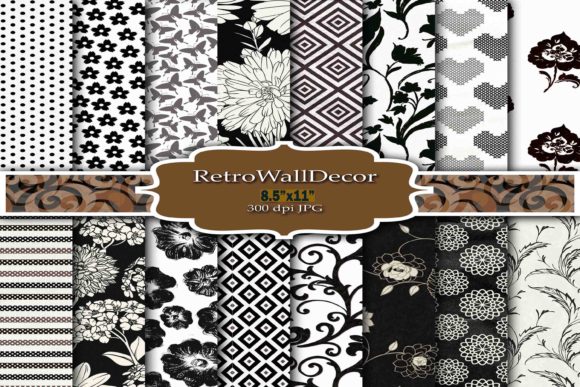 Black and White Digital Paper Pack 8.5