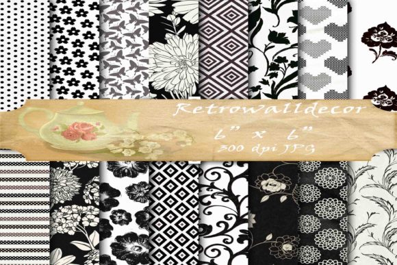 Black and White Digital Paper Pack