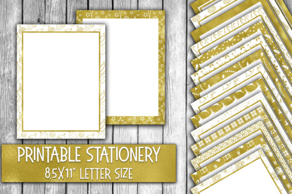 Christmas Stationery: Shiny Gold Foil Digital Paper