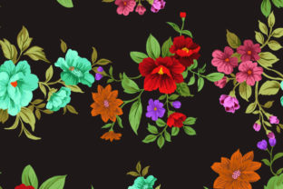Flowers Seamless Pattern with Ladybug