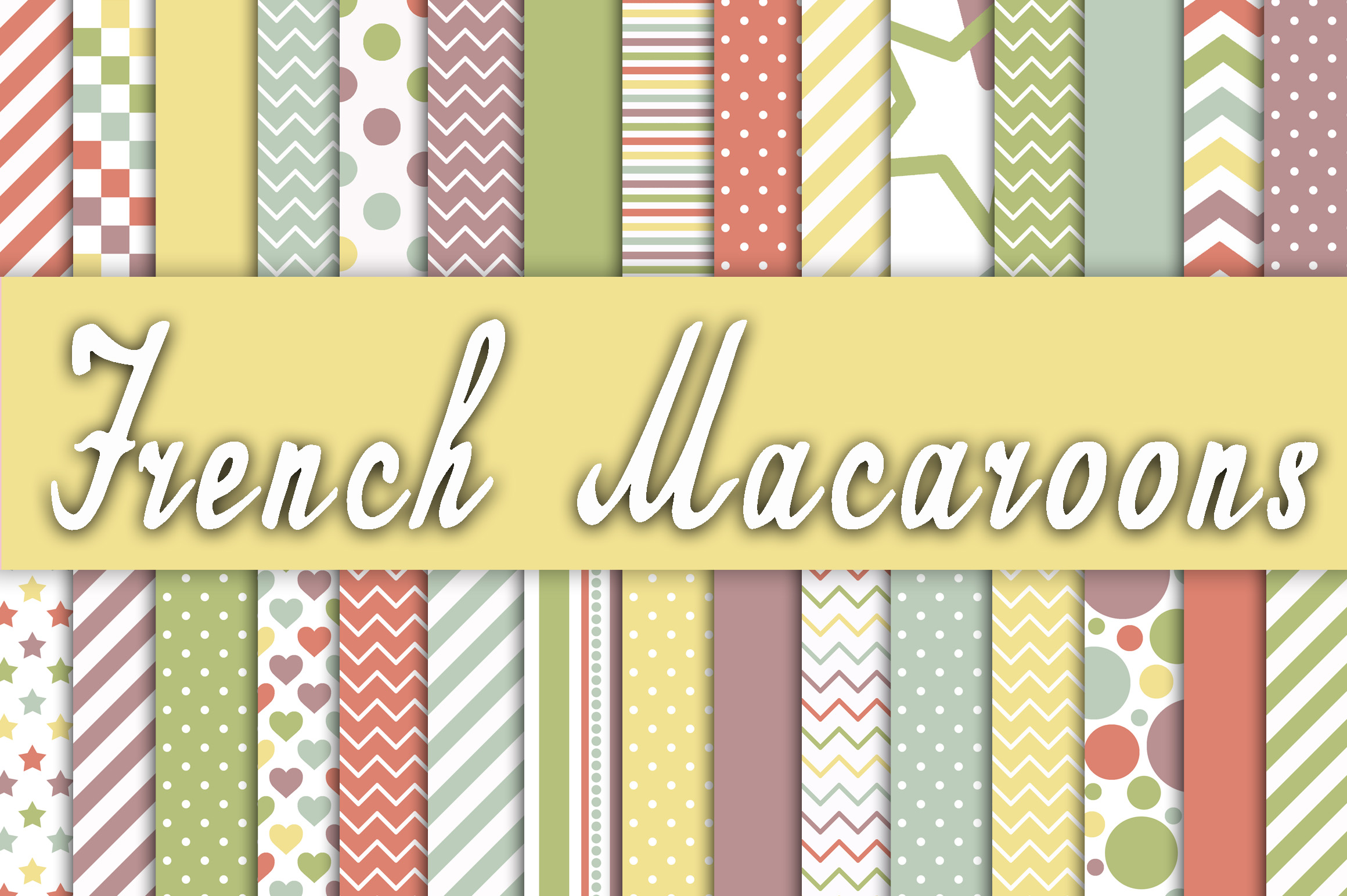 French Macaroons Digital Paper