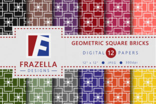 Geometric Square Bricks Digital Paper Collection