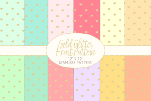 Gold Glitter Heart Pattern