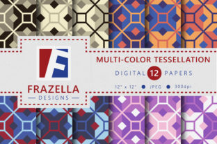 Multi-Color Tessellation Pattern Digital Paper Collection