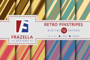 Retro Pinstripes Vintage Digital Paper Collection