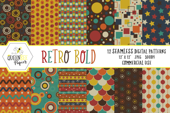 Seamless Bold Retro Digital Paper