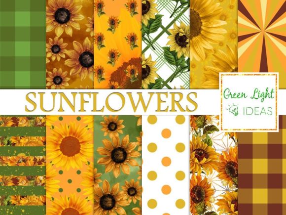 Sunflower Digital Papers: Vintage-Inspired Design Freedom for Real Projects